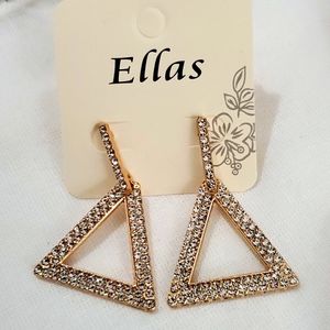 Ella Gold Tone Diamond Women's Long Earrings